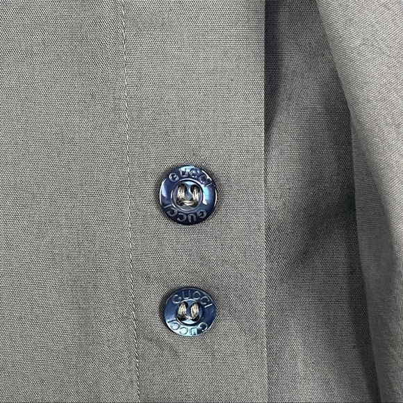 Gucci Italy Y2K Tom Ford Mens Med 41 / 16 Button Up Dress Shirt Gray 100% Cotton - Picture 8 of 12